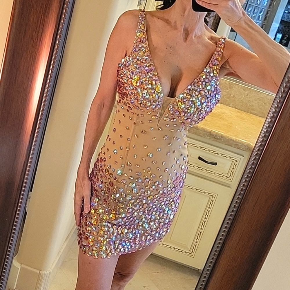 SHERRI HILL Multi-Colored Gem Party Dress, 00 - Picture 5 of 16